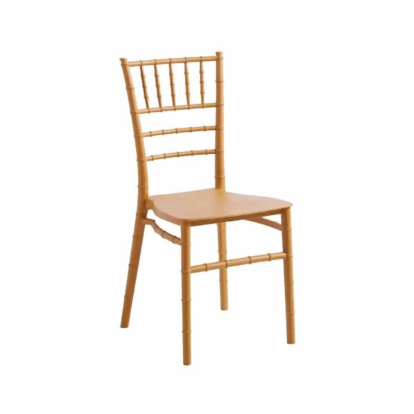 Silla Chiavari dorada para adultos, diseño elegante y funcional, ideal para eventos y decoración.